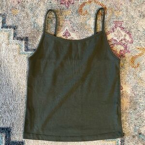 Army Green Cropped Tank Top